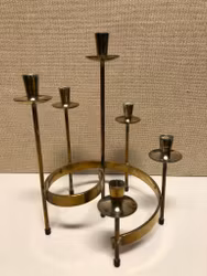 GUNNAR ANDER. Ljusstake, metall, "Spiral", Ystad metall.