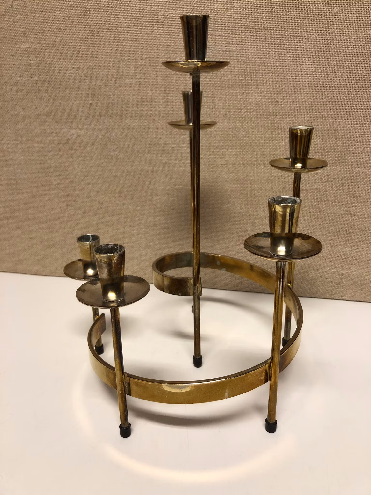 GUNNAR ANDER. Ljusstake, metall, "Spiral", Ystad metall.