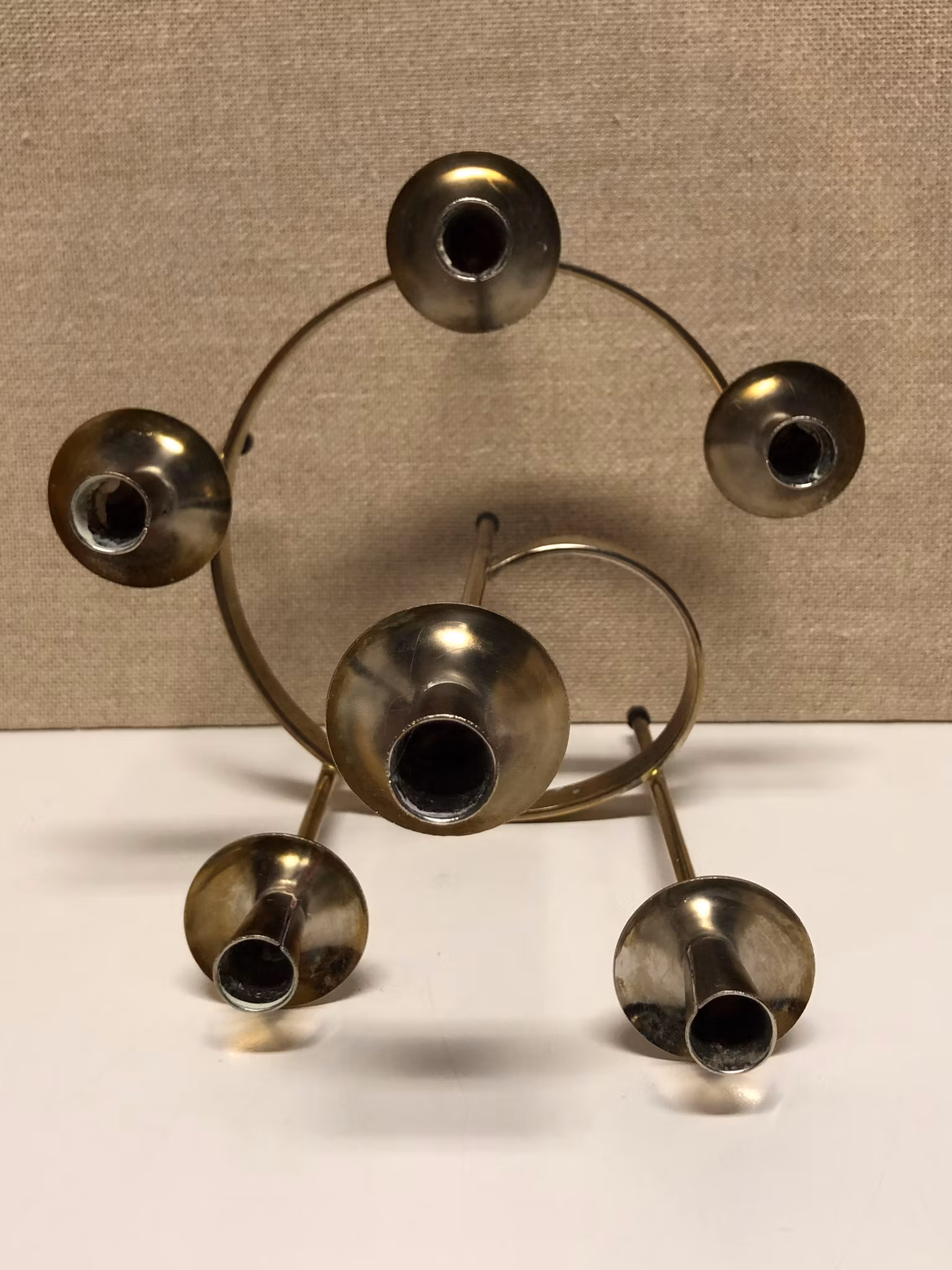 GUNNAR ANDER. Ljusstake, metall, "Spiral", Ystad metall.