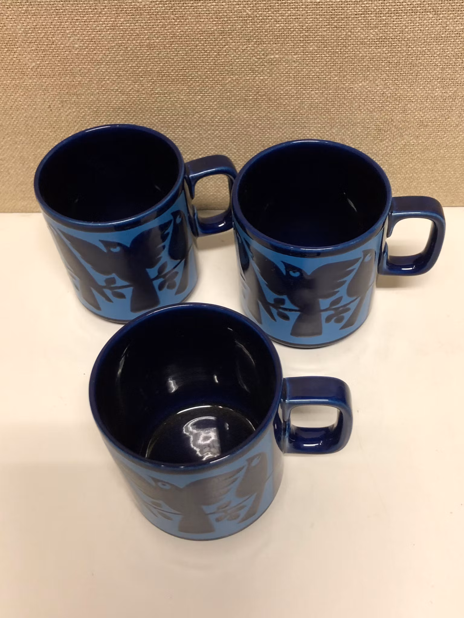 JOHN CLAPPISON. MUGGAR 3 st. keramik, Hornsea, England 1970-tal.