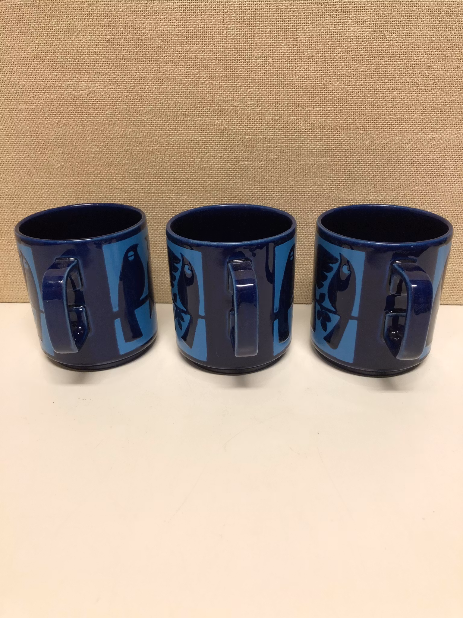 JOHN CLAPPISON. MUGGAR 3 st. keramik, Hornsea, England 1970-tal.