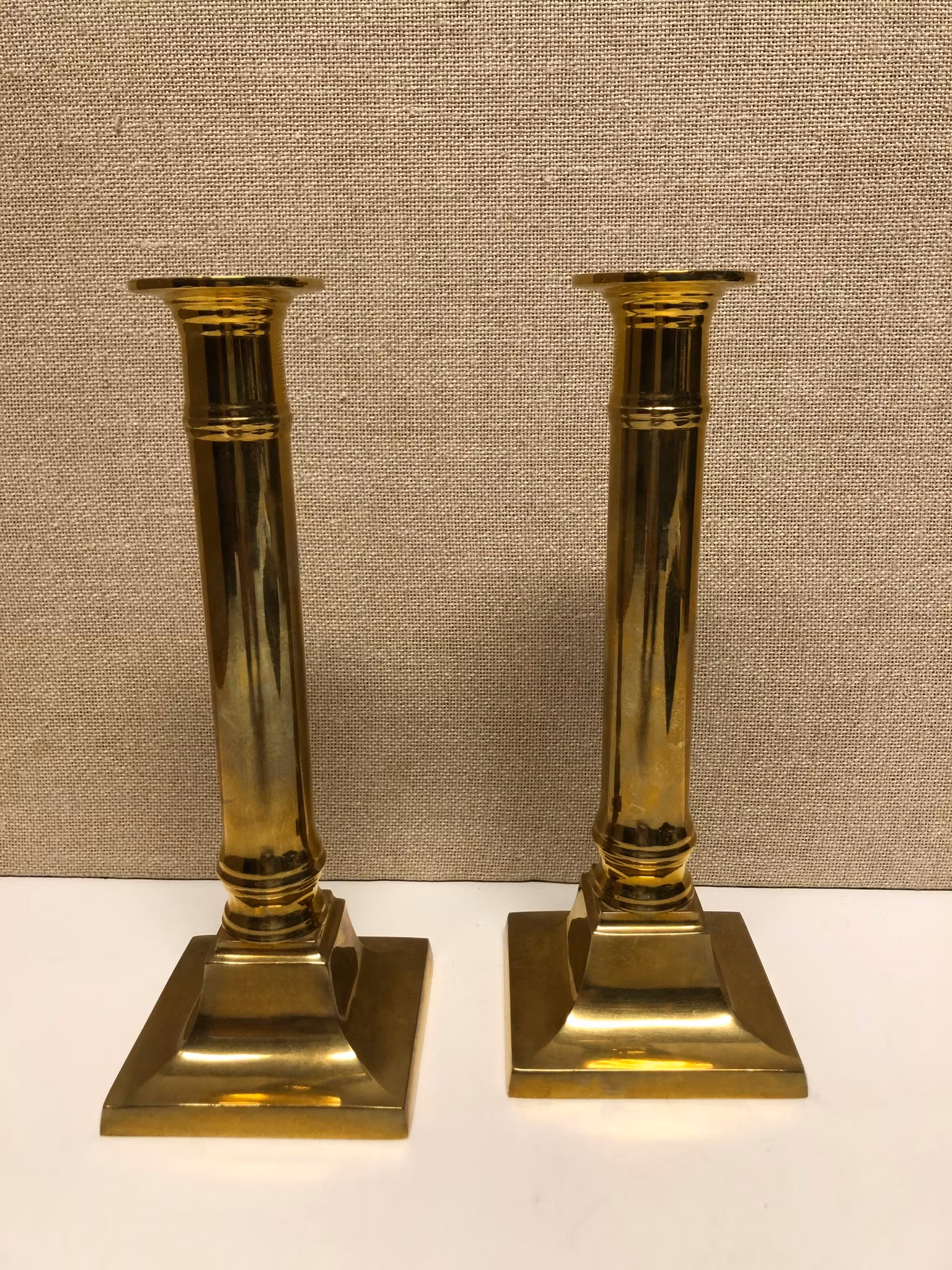 LJUSSTAKAR, ett par, mässing, handmade, Danish, 1900-talets andra hälft.