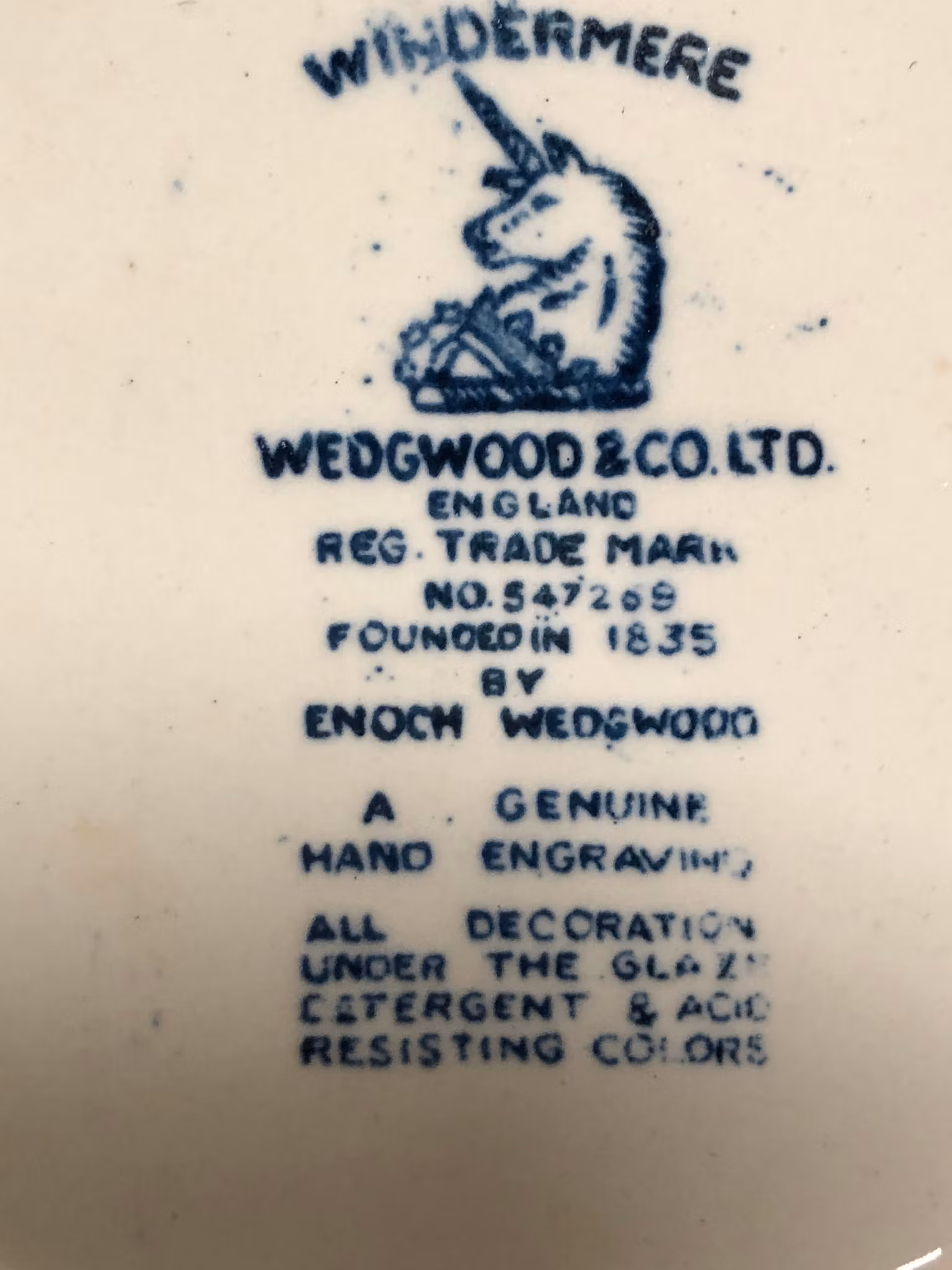 SKÅLAR 5 st. porslin, Windemere,  Wedgwood & Co LTD, England.