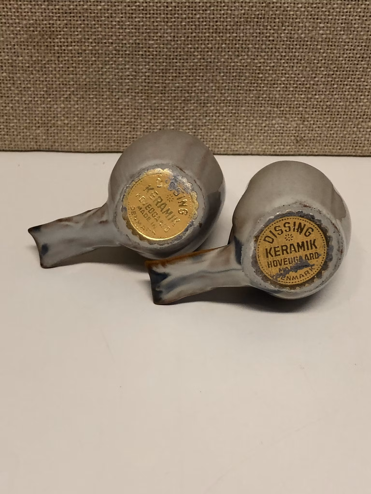 FIGURINER, ett par, fåglar, keramik, Dissing, Hovedgaard, Danmark.