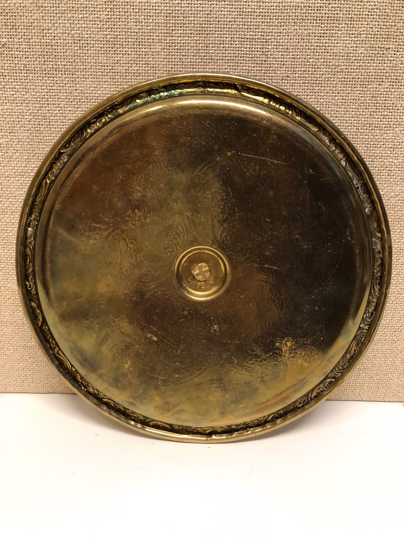 ÄNGLASPEL, mässing, (modell större för korta kronljus), 1900-talets andra hälft. SWEDEN