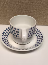 Kaffekopp med fat, benporslin,  Gustavsberg