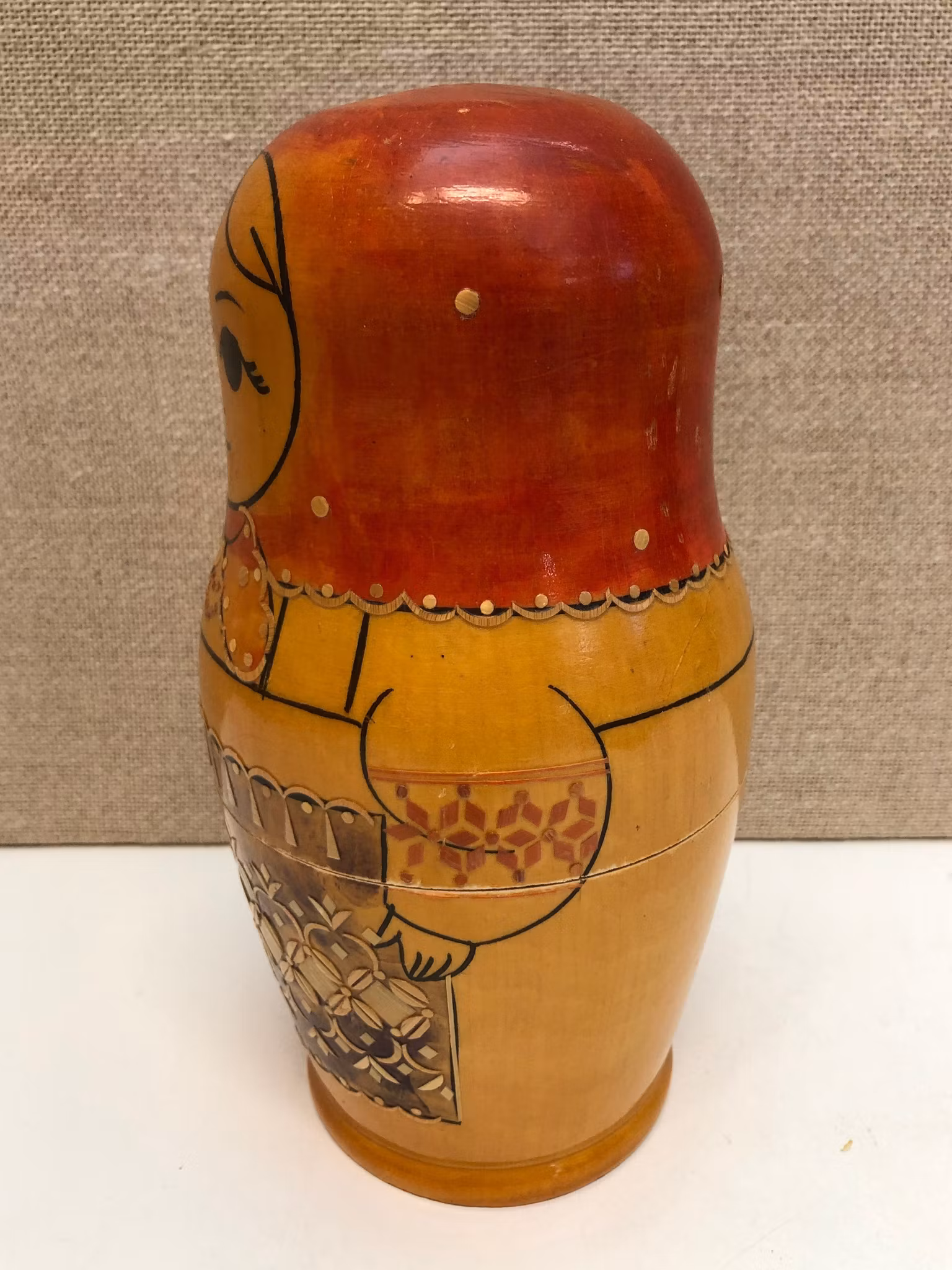 BABUSHKA, Vintage Nesting doll, rysk docka, 11 delar, trä. 1970-80-tal.