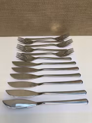 FISKBESTICK 12 delar, Württembergische Metallwarenfabrik (WMF), 19/2000-tal.