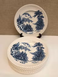 MATTALLRIKAR 10 st. porslin, "Castle On The Lake" Johnson Bros, England, 1900-talets andra hälft.