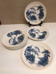 MATTALLRIKAR 10 st. porslin, "Castle On The Lake" Johnson Bros, England, 1900-talets andra hälft.