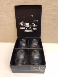 GUNNAR CYRÉN. Ölglas 4 st. i originalkartong, ”Största måtta", Orrefors.