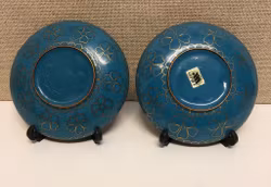 FAT 2 st. metall, Cloisonné, Kina , 1900-talets andra hälft.