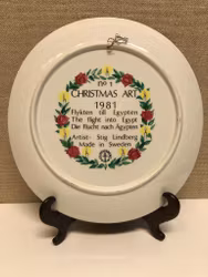 STIG LINDBERG. Plate, porcelain, "No. 1 Christmas Art", Gustavsberg, 1981.