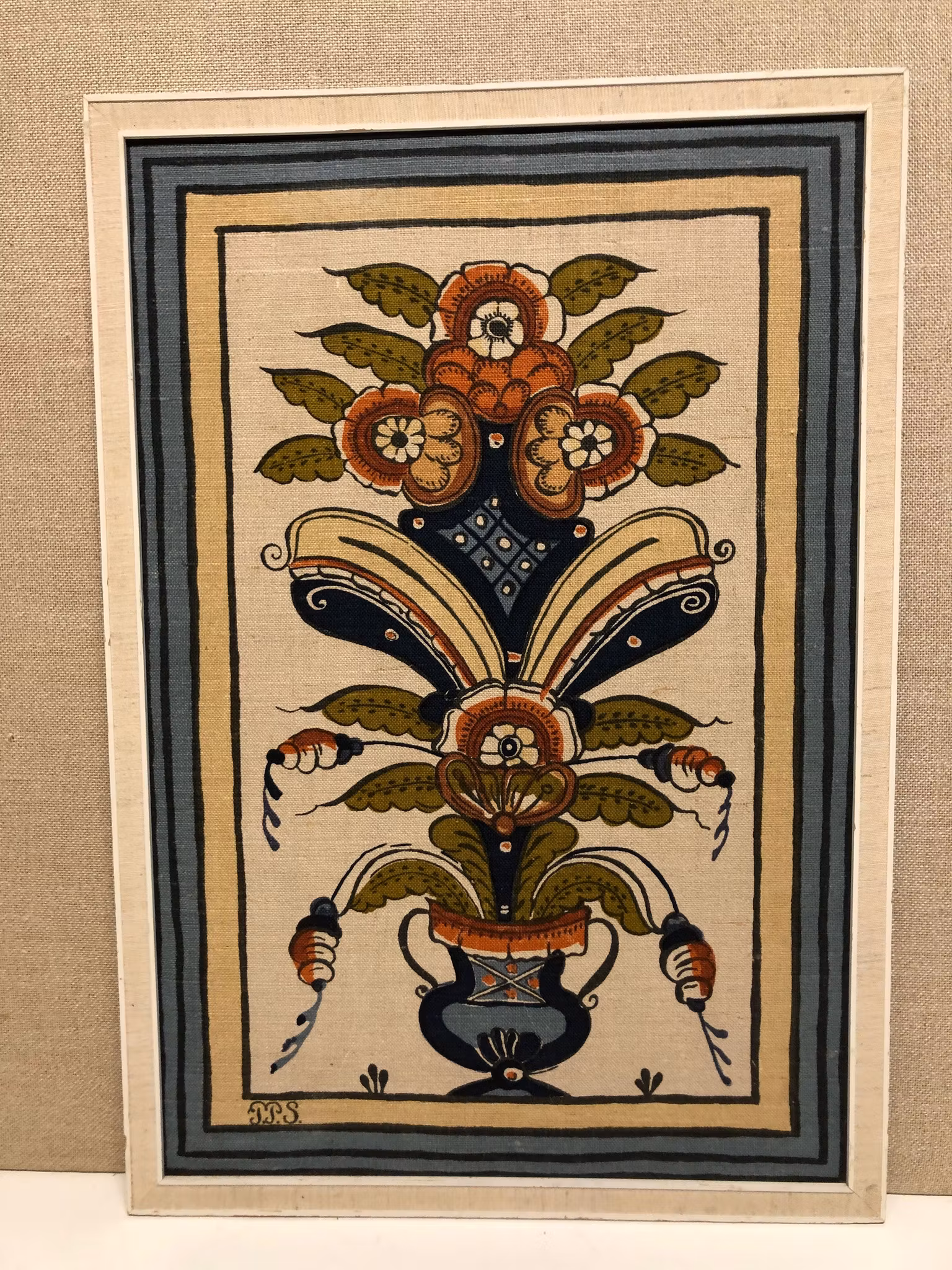 BONAD, textil, Kurbits, kopia efter Hjelt Per Persson, Jobs handtryck, Leksand.