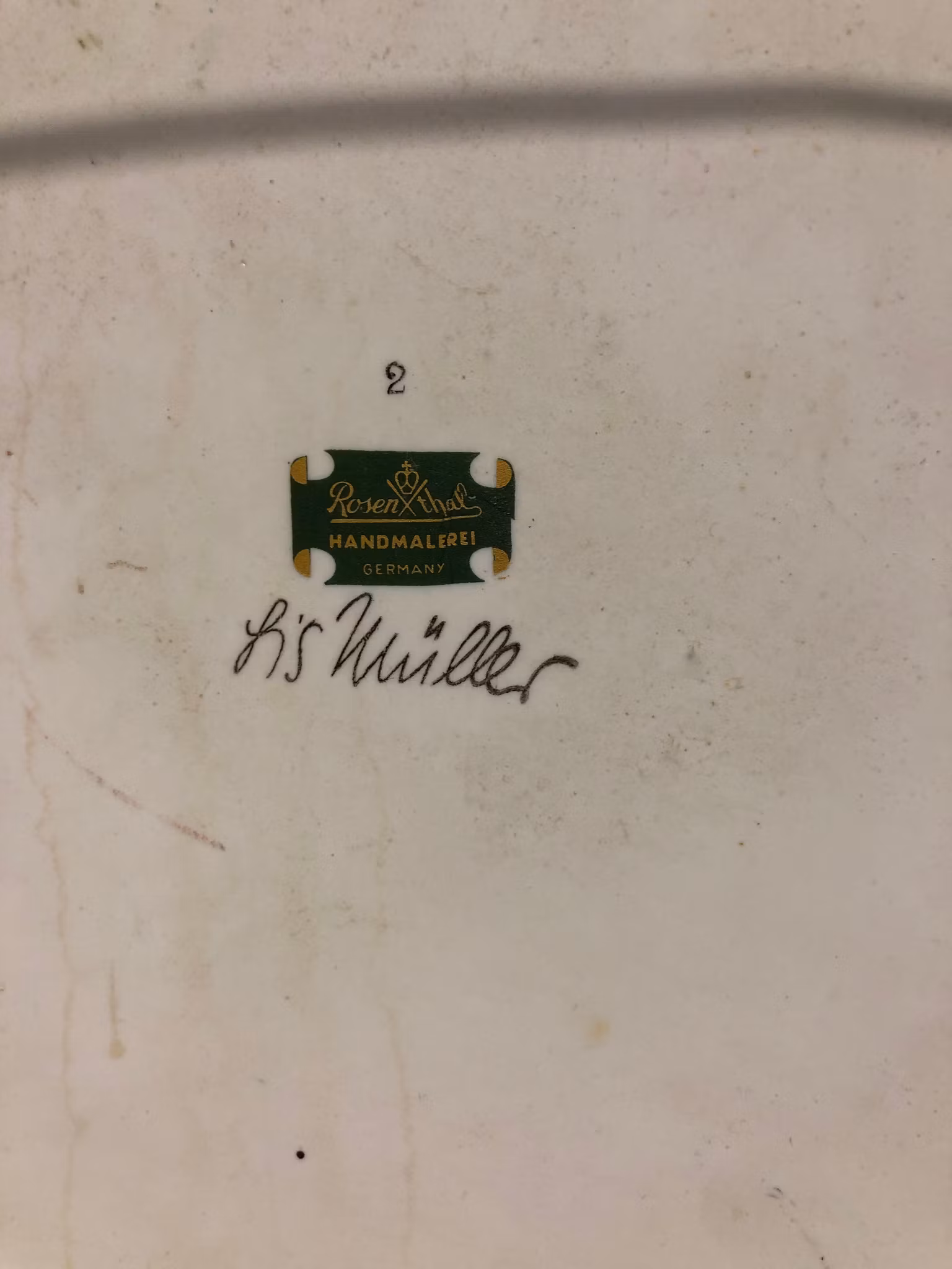 LIZ MÜLLER. Väggplacket, porslin, Rosenthal, Germany, signerad