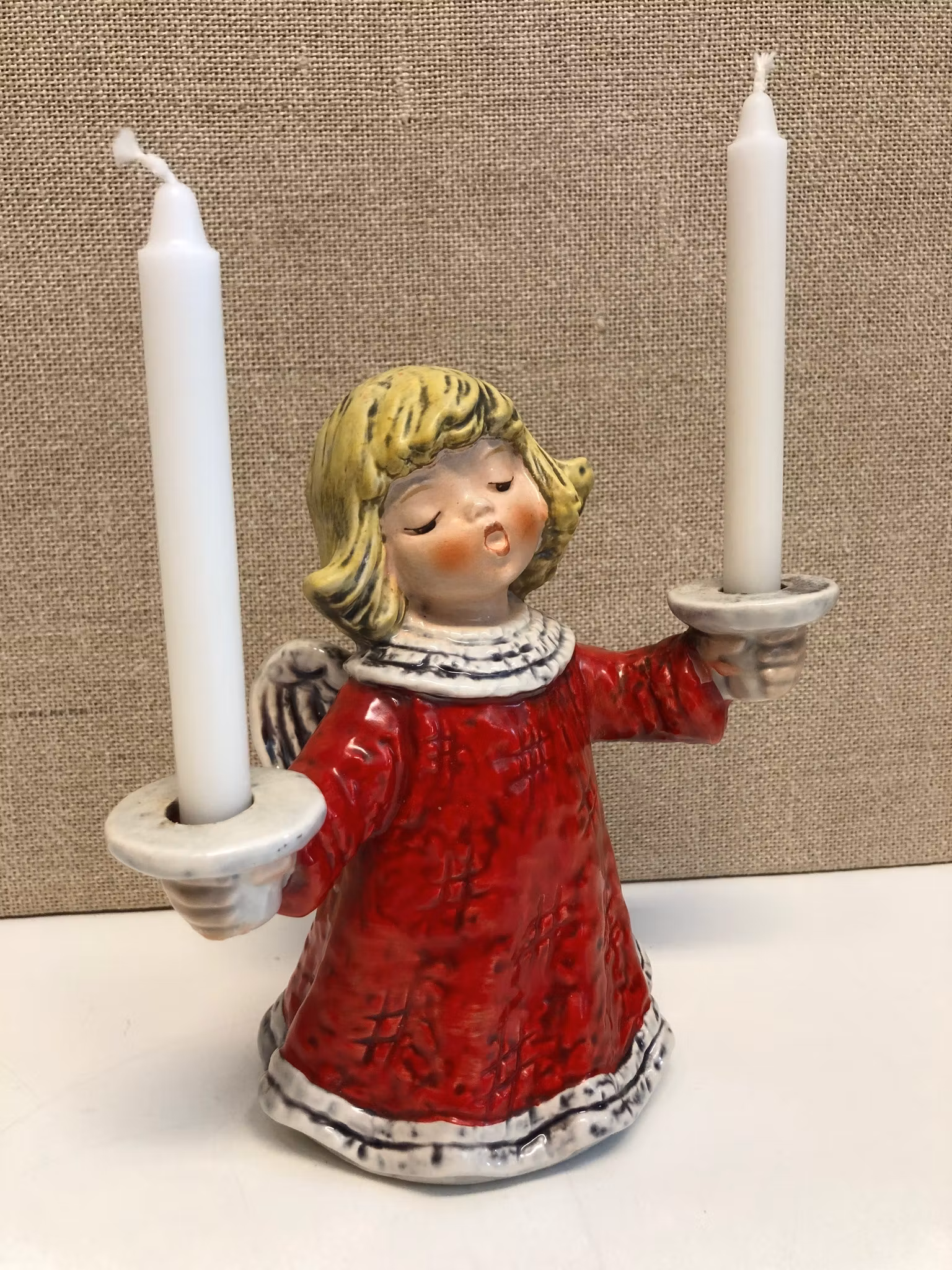 FIGURIN, porslin, ljushållare, "Ängel", Goebel, W Germany, 1975.