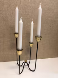 GUNNAR ANDER. Ljusstake, metall/mässing, Ystad Metall. 1950-60-tal