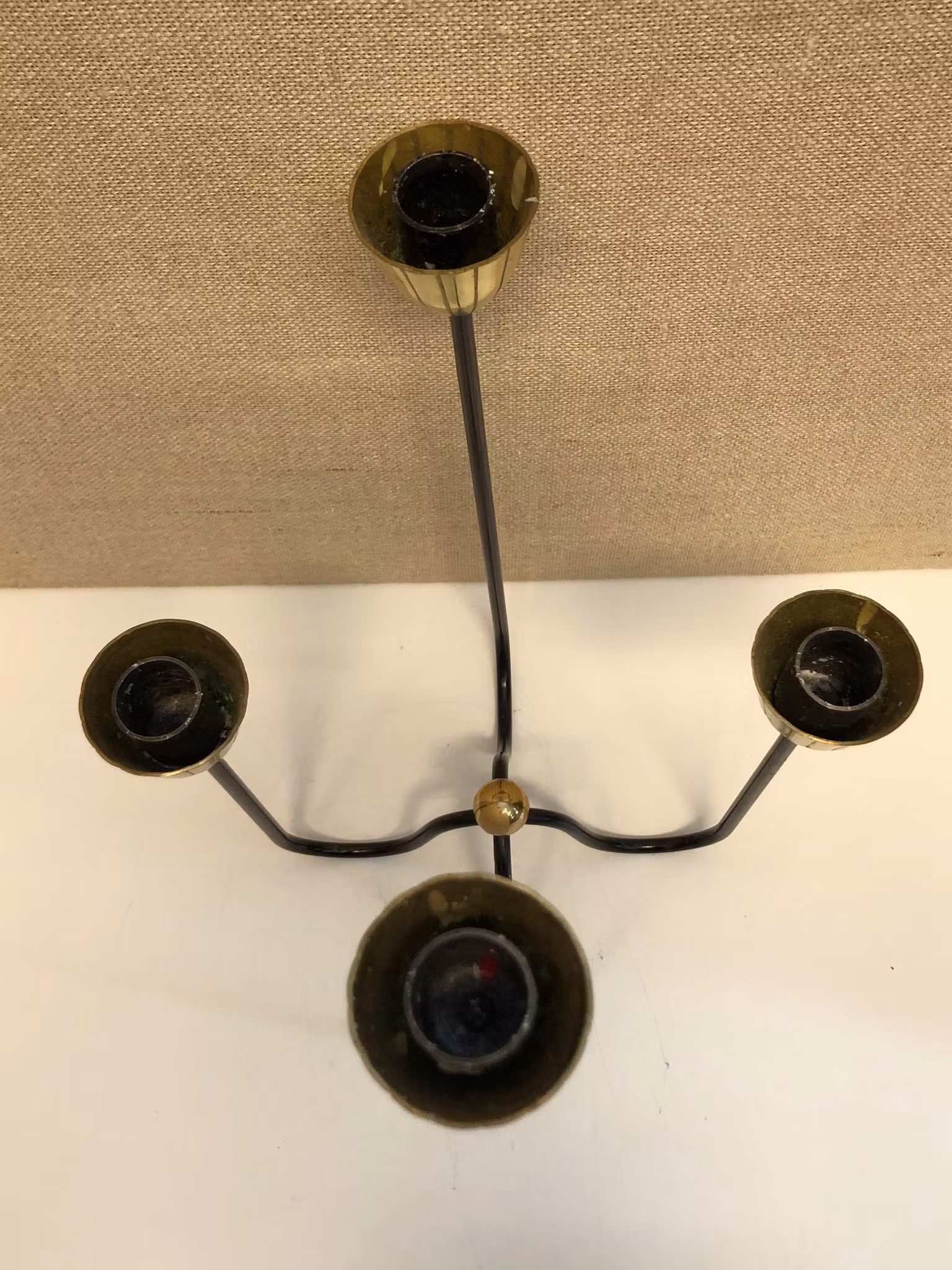 GUNNAR ANDER. Ljusstake, metall/mässing, Ystad Metall. 1950-60-tal