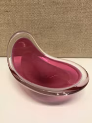 POUL KEDELV. Skål, glas, "Coquille", Flygfors, signerad.