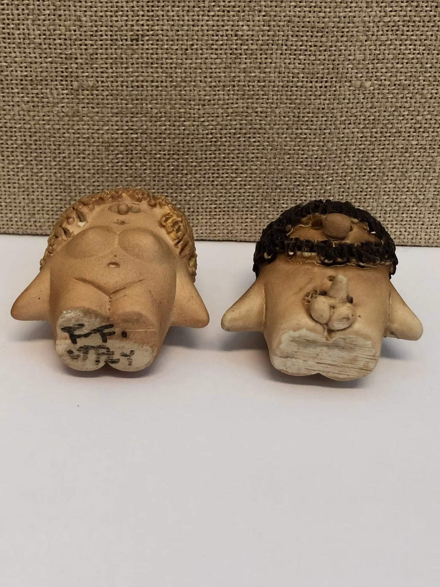 FEDERICO FABBRINI. Figuriner, Eva och Adam, keramik, Italy, 1900-talets sista kvartal.