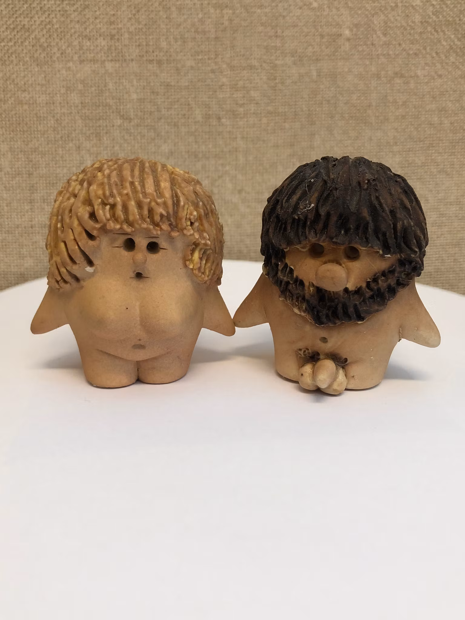 FEDERICO FABBRINI. Figuriner, Eva och Adam, keramik, Italy, 1900-talets sista kvartal.