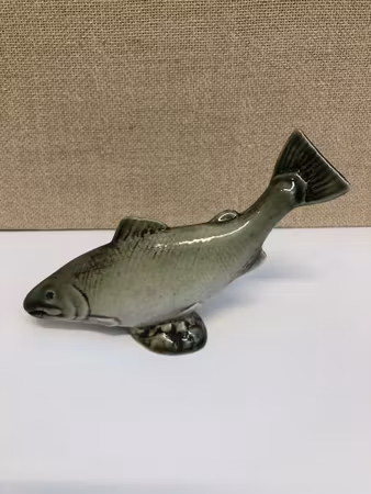 SVEN WEJSFELT. Figurine, stoneware, "Salmon", Gustavsberg.