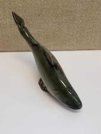 SVEN WEJSFELT. Figurine, stoneware, "Salmon", Gustavsberg.