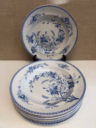 DEEP PLATES 8 pcs. porcelain, "Gothenburg", Gustavsberg, early 20th century.