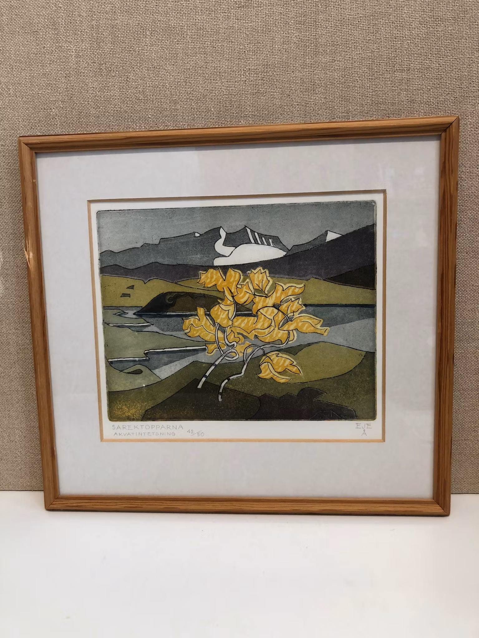 EJE ÅSBRINK. Akvatintetsning, "Sarektopparna", signerad och numrerad 42/50.