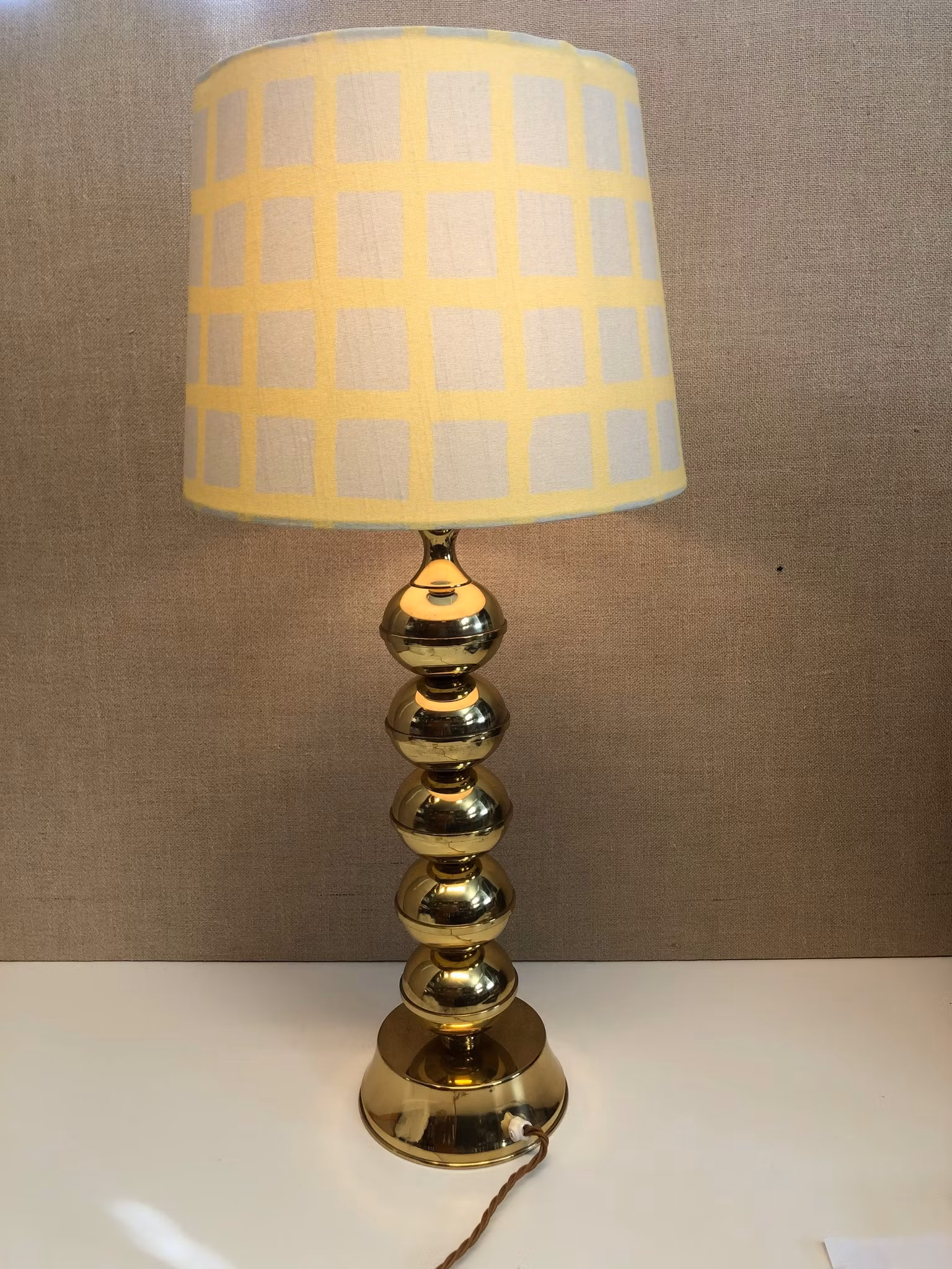BORDSLAMPA, mässing, Enco, Nr. 68, 1960/70-tal.