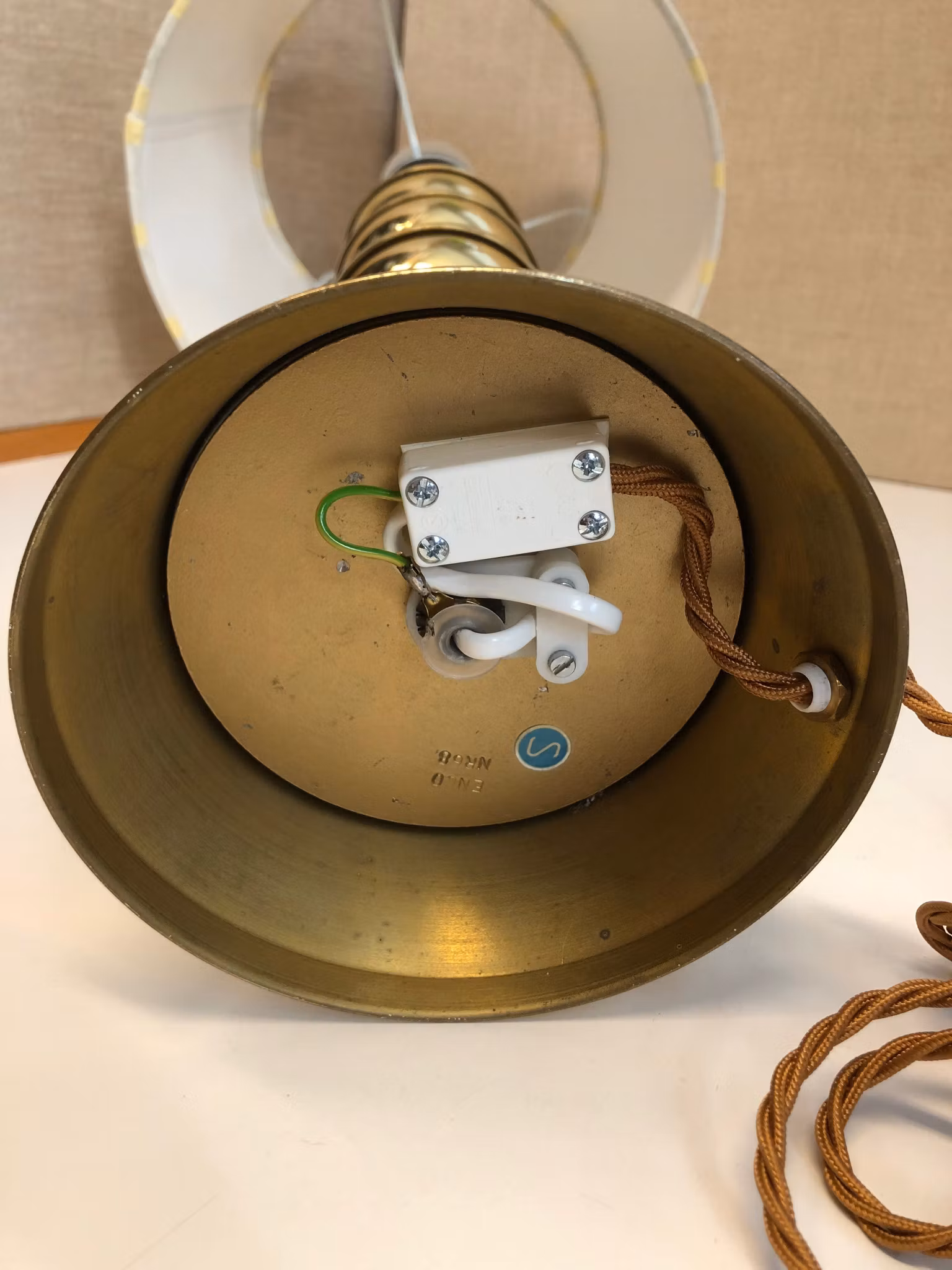 BORDSLAMPA, mässing, Enco, Nr. 68, 1960/70-tal.
