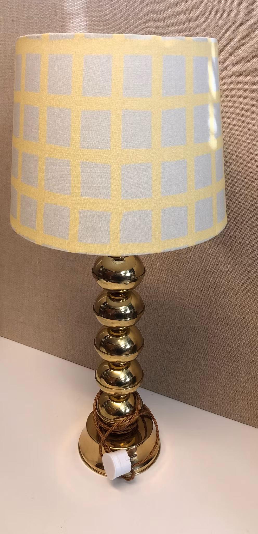 BORDSLAMPA, mässing, Enco, Nr. 68, 1960/70-tal.