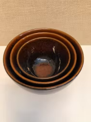 BOWL 3 pcs. ceramic, "Kaskad", Uppsala Ekeby, Sweden.