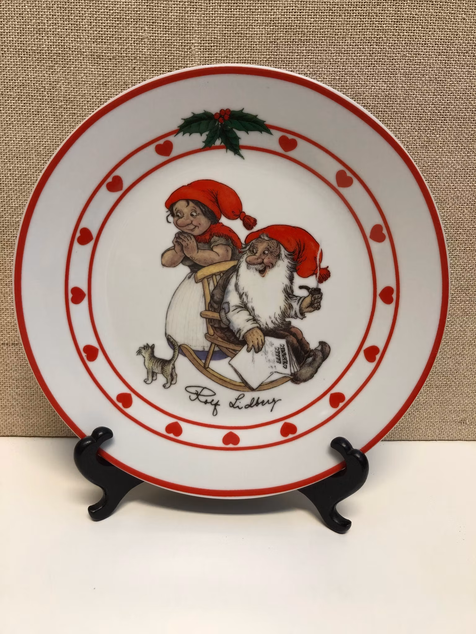 ROLF LIDBERG. Tallrik, keramik, "Julkalaset", RBA Olofström.