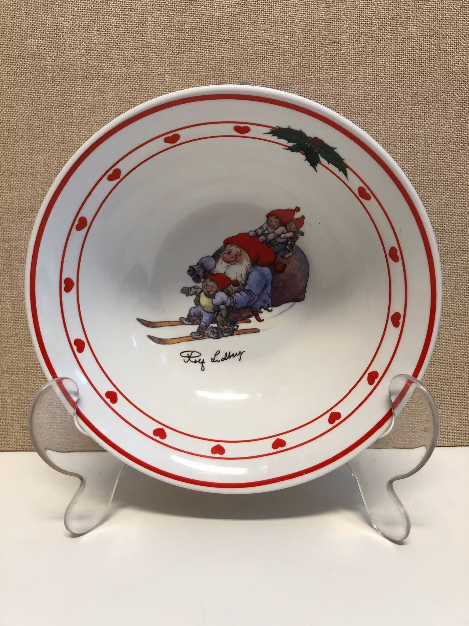 ROLF LIDBERG. Skål, keramik, "Julkalaset", RBA Olofström.