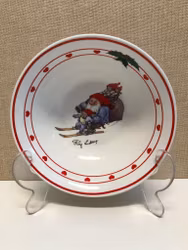 ROLF LIDBERG. Skål, keramik, "Julkalaset", RBA Olofström.