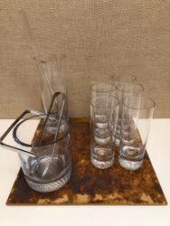 BENGT EDEFALK. Cocktailset 9 delar, glas, Skruf.