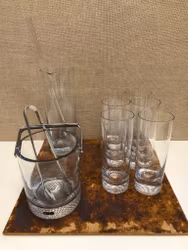BENGT EDEFALK. Cocktailset 9 delar, glas, Skruf.