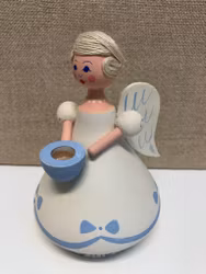 LJUSSTAKE, trä, "Ängel", Hemslöjden Borås, Sweden, 1960/70-tal..