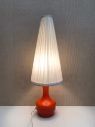 BORDSLAMPA, glas, 1960/70-tal.