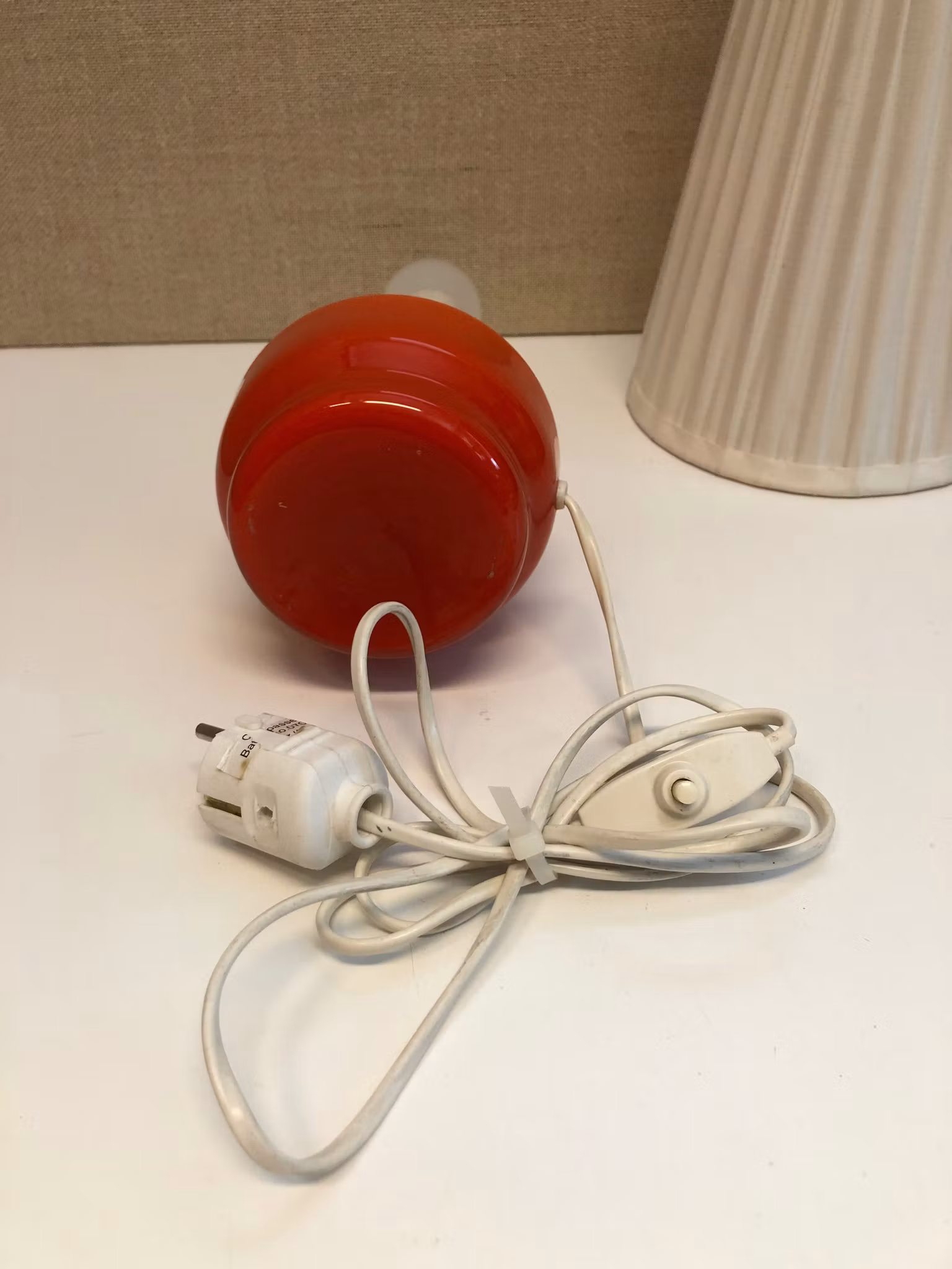 BORDSLAMPA, glas, 1960/70-tal.