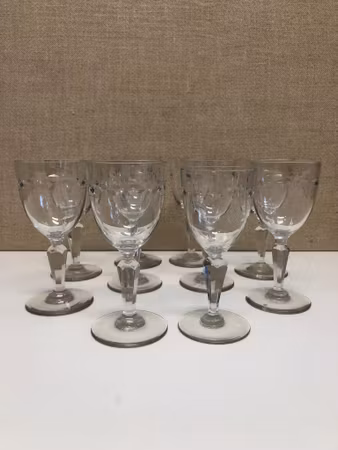 WHITE WINE GLASS 10 pcs. First half of the 20th century.