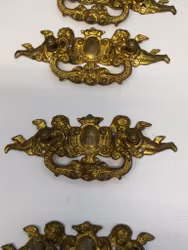 FURNITURE FITTINGS 13 pcs, gilded brass, neo-Renaissance, late 19th century.