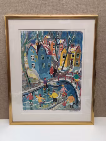 JÖRAN NYBERG. Ice skater, lithograph, signed and numbered 133/340