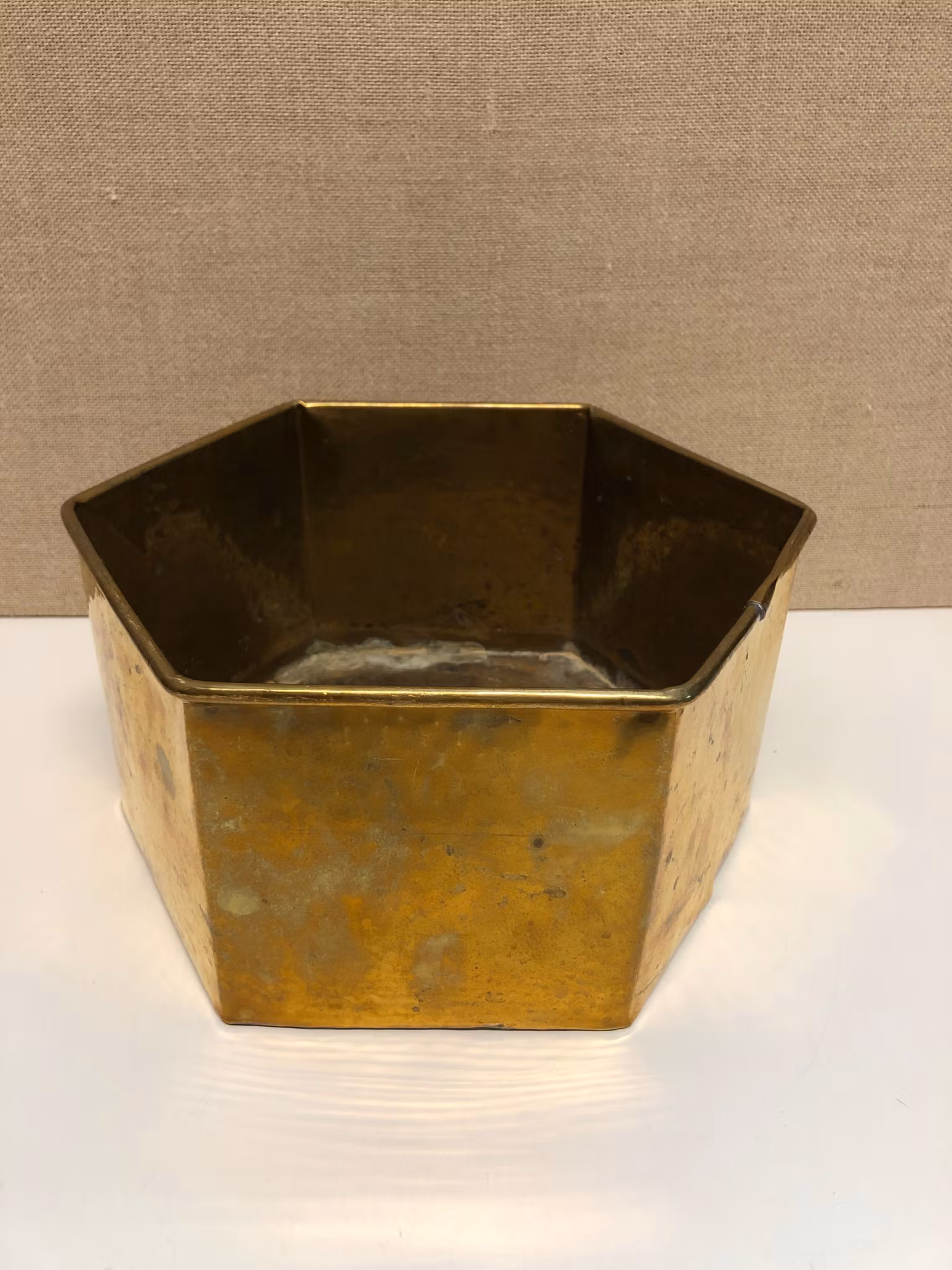 YTTERFODER 2 st. mässing, "Hexagon form", Stenwwreth Skälderviken AB, 1900-tal.