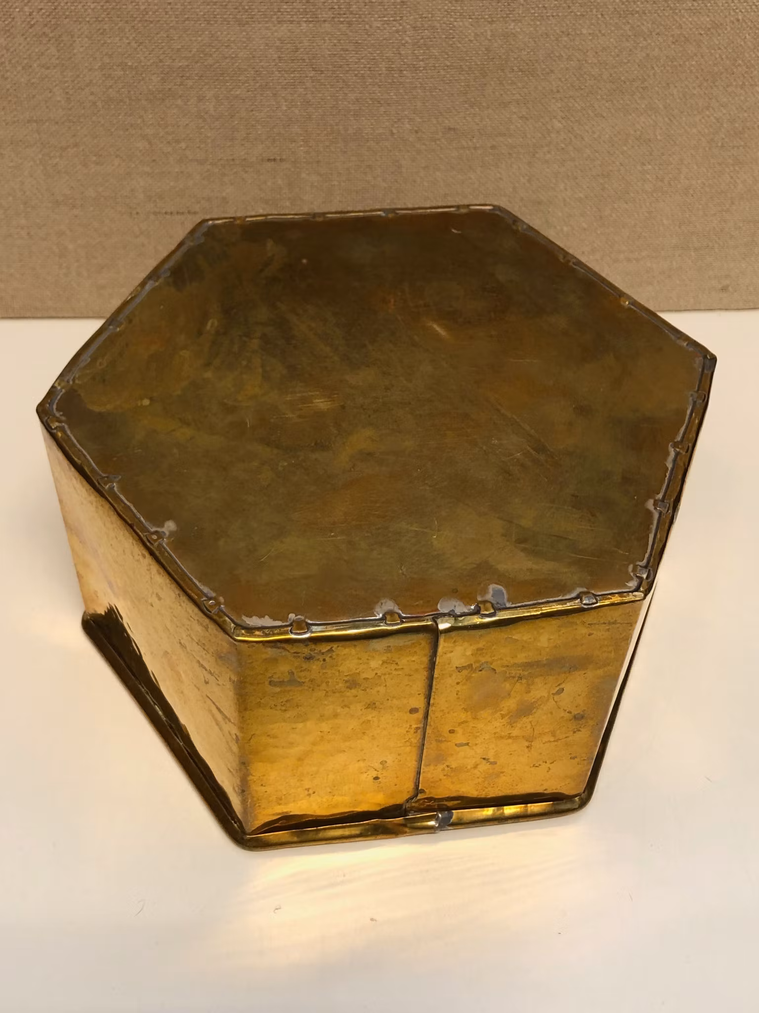 YTTERFODER 2 st. mässing, "Hexagon form", Stenwwreth Skälderviken AB, 1900-tal.
