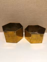 YTTERFODER 2 st. mässing, "Hexagon form", Stenwwreth Skälderviken AB, 1900-tal.