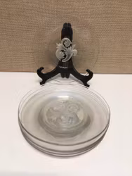 EDVIN OLLERS. Assietter 6 st. glas, Elme glasbruk, 1900-talets första hälft.