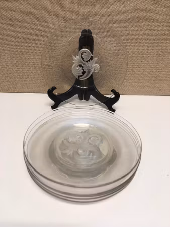 PLATES 6 pieces. glass, first half of the 20th century.