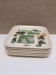 GUNNILA WIDE. Plates 6 pcs. porcelain, "Grilled", Deco Hälsingborg, Sweden.